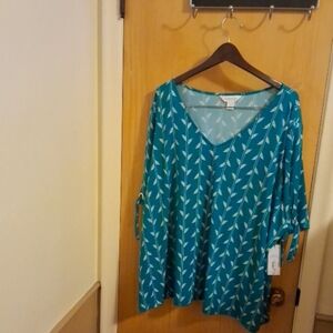 Liz Claiborne Leaf Pattern Top Size 3X